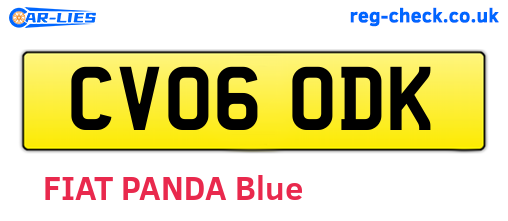 CV06ODK are the vehicle registration plates.
