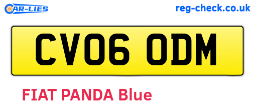CV06ODM are the vehicle registration plates.
