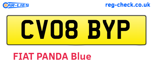 CV08BYP are the vehicle registration plates.