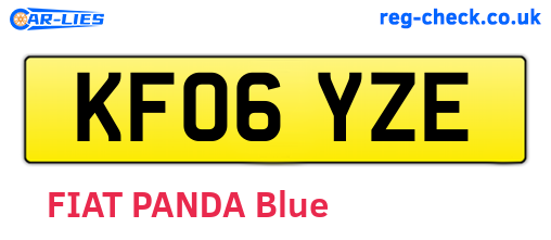 KF06YZE are the vehicle registration plates.