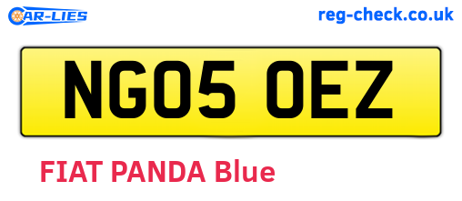 NG05OEZ are the vehicle registration plates.