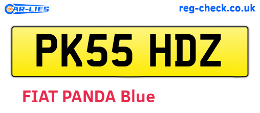 PK55HDZ are the vehicle registration plates.