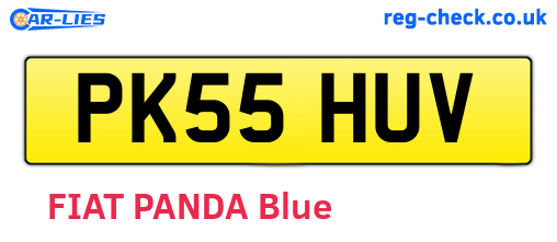 PK55HUV are the vehicle registration plates.