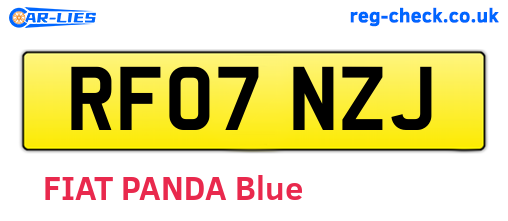 RF07NZJ are the vehicle registration plates.