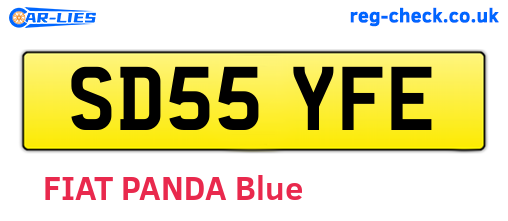 SD55YFE are the vehicle registration plates.