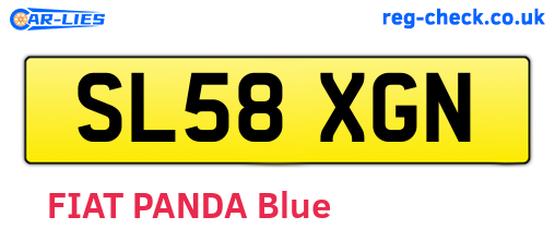 SL58XGN are the vehicle registration plates.