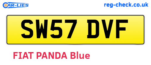 SW57DVF are the vehicle registration plates.