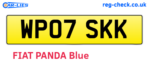 WP07SKK are the vehicle registration plates.