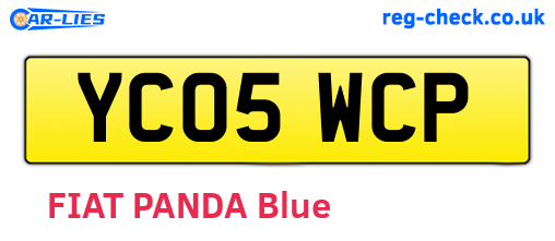 YC05WCP are the vehicle registration plates.