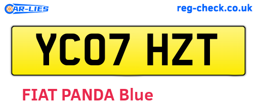 YC07HZT are the vehicle registration plates.