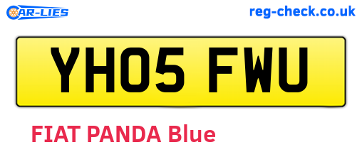YH05FWU are the vehicle registration plates.