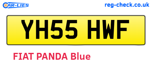 YH55HWF are the vehicle registration plates.