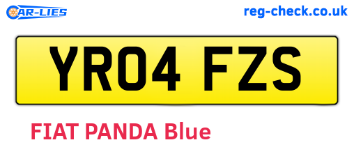 YR04FZS are the vehicle registration plates.