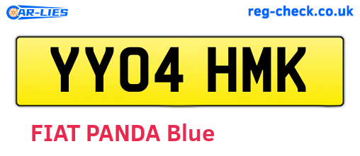 YY04HMK are the vehicle registration plates.