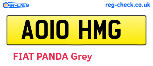 AO10HMG are the vehicle registration plates.