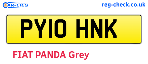 PY10HNK are the vehicle registration plates.