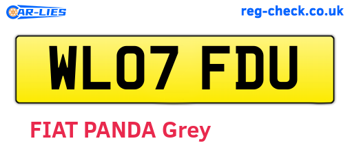 WL07FDU are the vehicle registration plates.