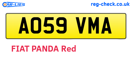 AO59VMA are the vehicle registration plates.