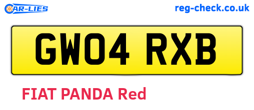 GW04RXB are the vehicle registration plates.
