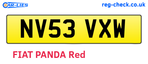 NV53VXW are the vehicle registration plates.