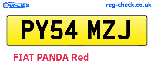 PY54MZJ are the vehicle registration plates.