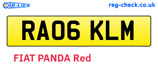 RA06KLM are the vehicle registration plates.