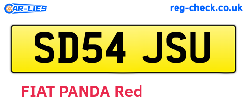 SD54JSU are the vehicle registration plates.