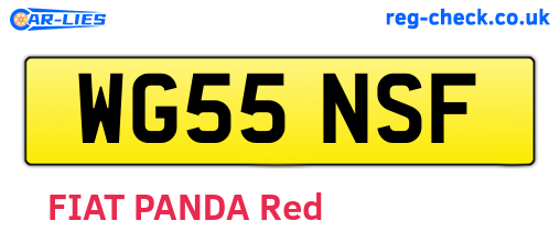 WG55NSF are the vehicle registration plates.