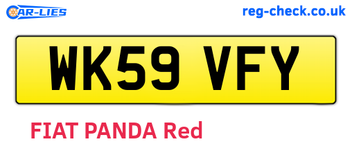 WK59VFY are the vehicle registration plates.