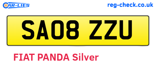 SA08ZZU are the vehicle registration plates.