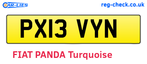 PX13VYN are the vehicle registration plates.