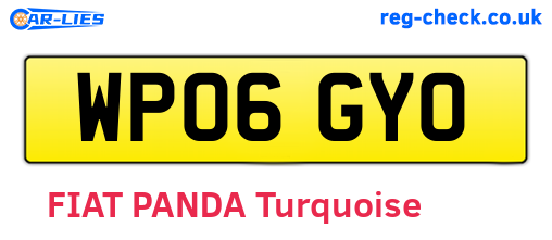 WP06GYO are the vehicle registration plates.