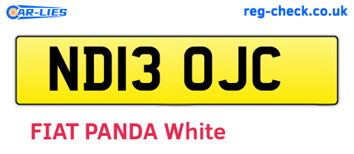 ND13OJC are the vehicle registration plates.