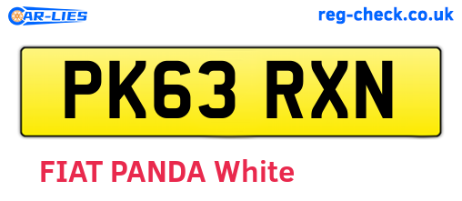 PK63RXN are the vehicle registration plates.