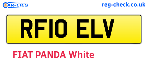 RF10ELV are the vehicle registration plates.