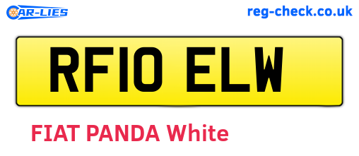 RF10ELW are the vehicle registration plates.