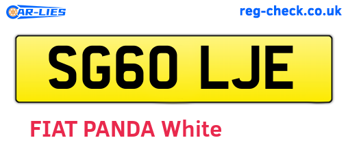 SG60LJE are the vehicle registration plates.