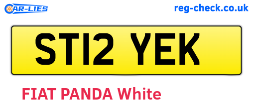 ST12YEK are the vehicle registration plates.