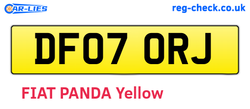 DF07ORJ are the vehicle registration plates.