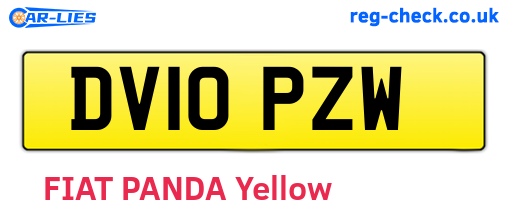 DV10PZW are the vehicle registration plates.