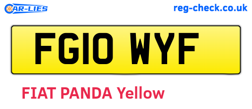 FG10WYF are the vehicle registration plates.