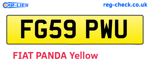 FG59PWU are the vehicle registration plates.