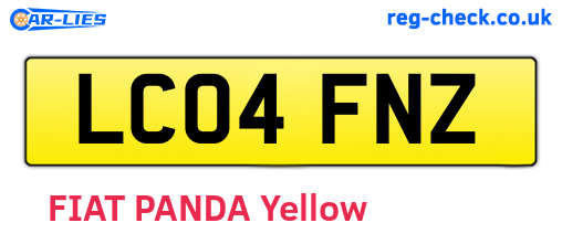 LC04FNZ are the vehicle registration plates.