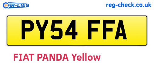 PY54FFA are the vehicle registration plates.