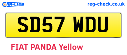 SD57WDU are the vehicle registration plates.