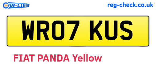 WR07KUS are the vehicle registration plates.