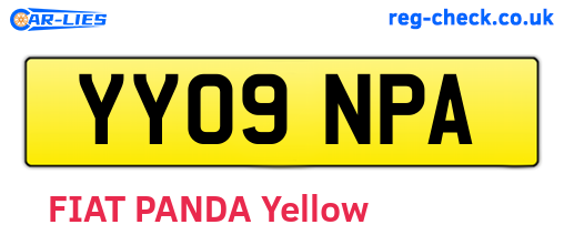 YY09NPA are the vehicle registration plates.