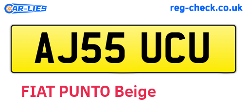 AJ55UCU are the vehicle registration plates.