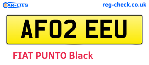 AF02EEU are the vehicle registration plates.