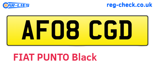 AF08CGD are the vehicle registration plates.